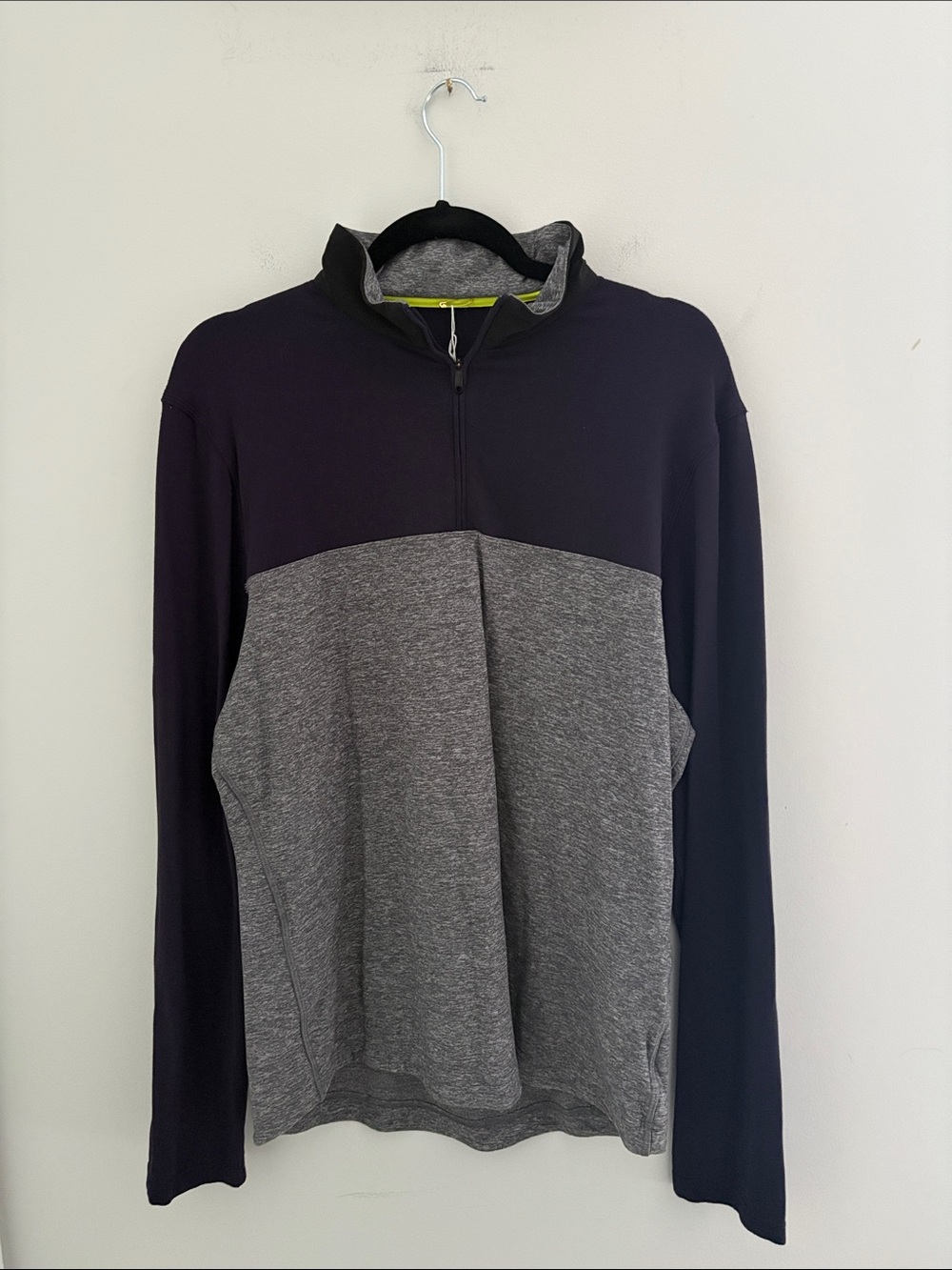 Men's Lululemon Half-Zip Pullover Sweater - Purple & Heather Gray Size L